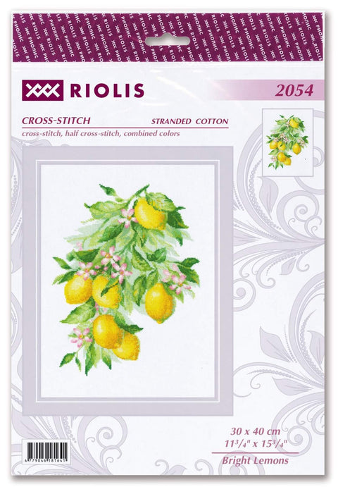 Bright Lemons. Cross Stitch kit by RIOLIS Ref. no.: 2054 - Hobby.lt 🇬🇧