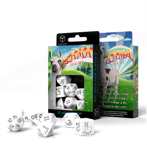 Bright Llama Dice Set white and black - Hobby.lt 🇬🇧