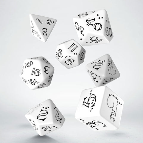 Bright Llama Dice Set white and black