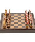 BRITISH VS ZULU: Handpainted Chess Set with Chessboard & Box & Checker Set - Hobby.lt 🇬🇧