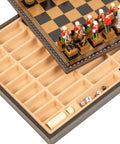 BRITISH VS ZULU: Handpainted Chess Set with Chessboard & Box & Checker Set - Hobby.lt 🇬🇧