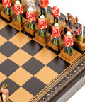 BRITISH VS ZULU: Handpainted Chess Set with Chessboard & Box & Checker Set - Hobby.lt 🇬🇧