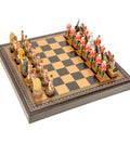 BRITISH VS ZULU: Handpainted Chess Set with Chessboard & Box & Checker Set - Hobby.lt 🇬🇧