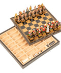 BRITISH VS ZULU: Handpainted Chess Set with Chessboard & Box & Checker Set - Hobby.lt 🇬🇧