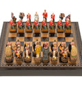 BRITISH VS ZULU: Handpainted Chess Set with Chessboard & Box & Checker Set - Hobby.lt 🇬🇧