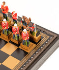 BRITISH VS ZULU: Handpainted Chess Set with Chessboard & Box & Checker Set - Hobby.lt 🇬🇧