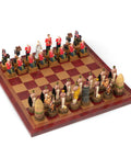 BRITISH VS ZULU: Handpainted Chess Set with Leatherette Chessboard - Hobby.lt 🇬🇧