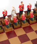 BRITISH VS ZULU: Handpainted Chess Set with Leatherette Chessboard - Hobby.lt 🇬🇧