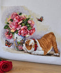 Bulldog & Butterflies SK94 cross stitch kit by Merejka - Hobby.lt 🇬🇧