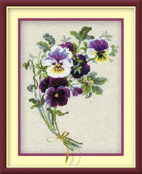 Bunch of Pansies - Cross Stitch Kit from RIOLIS Ref. no.:1020 - Hobby.lt 🇬🇧