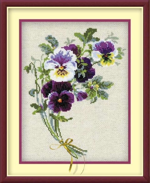 Bunch of Pansies - Cross Stitch Kit from RIOLIS Ref. no.:1020