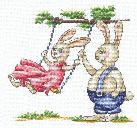 Bunnies First Date SANZ - 39 - Cross Stitch Kit by Andriana - Hobby.lt 🇬🇧