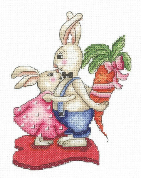 Bunnies Love And Carrots SANZ - 38 - Cross Stitch Kit by Andriana - Hobby.lt 🇬🇧