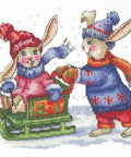 Bunnies Winter Games SANZ - 43 - Cross Stitch Kit by Andriana - Hobby.lt 🇬🇧