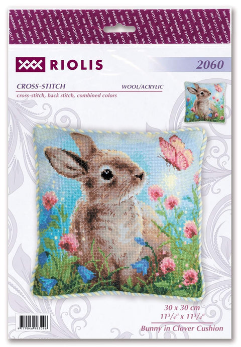 Bunny in Clover. Cross Stitch kit by RIOLIS Ref. no.: 2060 - Hobby.lt 🇬🇧