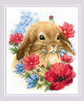 Bunny in Flowers. Cross Stitch kit by RIOLIS Ref. no.: 1986 - Hobby.lt 🇬🇧