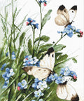 Butterflies and Bluebird Flowers SLETI939 - Cross Stitch Kit - Hobby.lt 🇬🇧