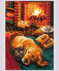 By The Fireplace. Cross Stitch kit by RIOLIS Ref. no.: 2004 - Hobby.lt 🇬🇧