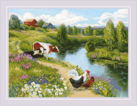 By the River. Cross Stitch kit by RIOLIS Ref. no.: 2101 - Hobby.lt 🇬🇧