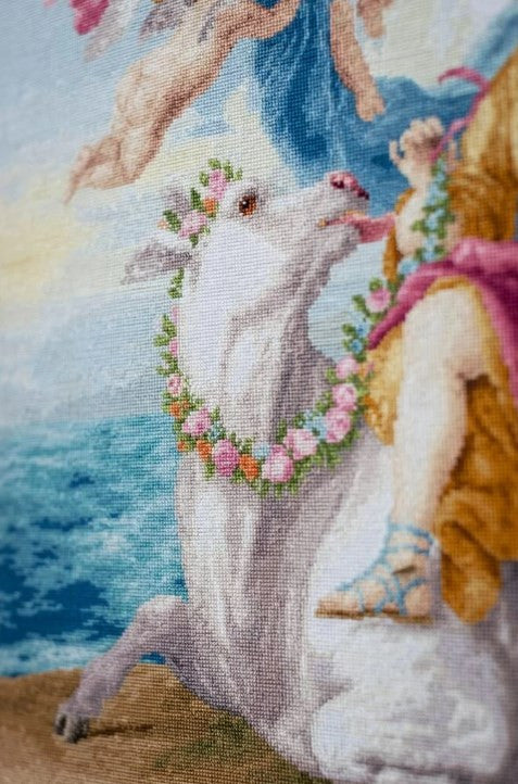 Counted Cross Stitch Kit Abduction, 18 Count Cream Aida, 111 Colors, Madeira Threads, 63 x 57 cm, Zolotoe Runo