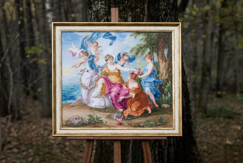 Counted Cross Stitch Kit Abduction, 18 Count Cream Aida, 111 Colors, Madeira Threads, 63 x 57 cm, Zolotoe Runo