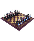Medieval Crusaders vs Saracens Pewter Chess Set, Hand-Painted, Italy