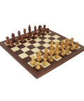Handmade Classic Chess Set, Acacia Pieces, Walnut Maple Board, 42cm, Weighted