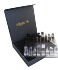 Modern Acrylic Chess Set, Geometric Pieces, Black and Clear, Made in Italy