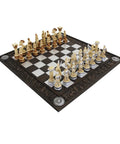 Greek Mythology Chess Set, Hand-Painted Resin with Unique Board, Made in Italy