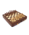 Wooden Chess Set, Acacia Weighted Pieces, Mahogany Maple Board, Made in Italy