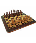 Handmade Acacia Wood Chess Set with Weighted Pieces and Numbered Board, Italy