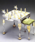 Handmade Italian 24k Gold Bronze Chess Set: Medici vs Pazzi
