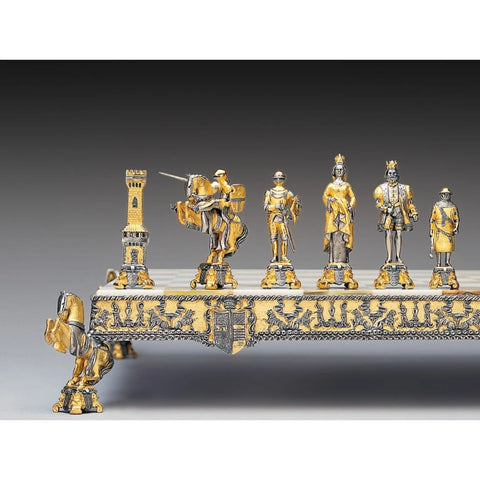 King Arthur 24K Gold-Plated Bronze Chess Set