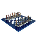 Crusaders vs Saracens Handmade Chess Set, Resin Pieces, Wood Board, Italy
