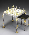 24K Gold Plated Bronze Chess Set, Handmade in Italy