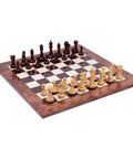 Handmade Wooden Chess Set with Walnut Board, Weighted Pieces, Made in Italy