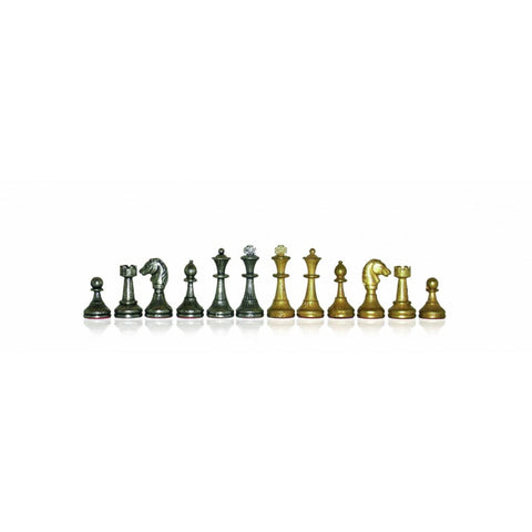 Gold and Silver Plated Metal Chess Pieces, Handcrafted Classic Set, Made in Italy