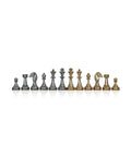 Classic Metal Chess Pieces Set, Gold and Silver Plated, Italy, 4.8cm King