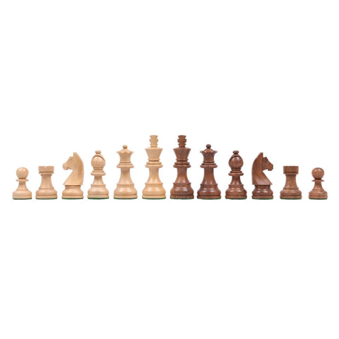 Handmade Acacia Wood Chess Pieces Set, Weighted, King 8.4 cm, Made in Italy