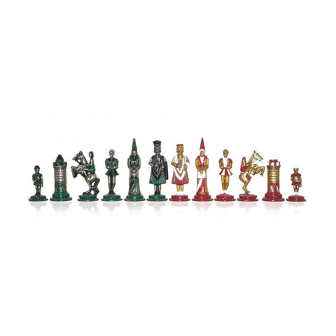 Camelot Medieval Hand-Painted Metal Chess Pieces