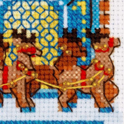 Cabin with Sleigh - Cross Stitch Kit from RIOLIS Ref. no.:1661 - Hobby.lt 🇬🇧