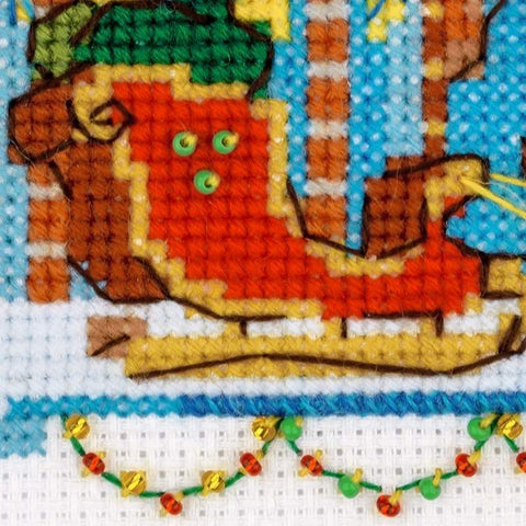 Cabin with Sleigh - Cross Stitch Kit from RIOLIS Ref. no.:1661 - Hobby.lt 🇬🇧