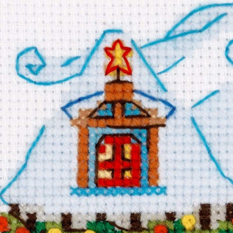 Cabin with Sleigh - Cross Stitch Kit from RIOLIS Ref. no.:1661 - Hobby.lt 🇬🇧