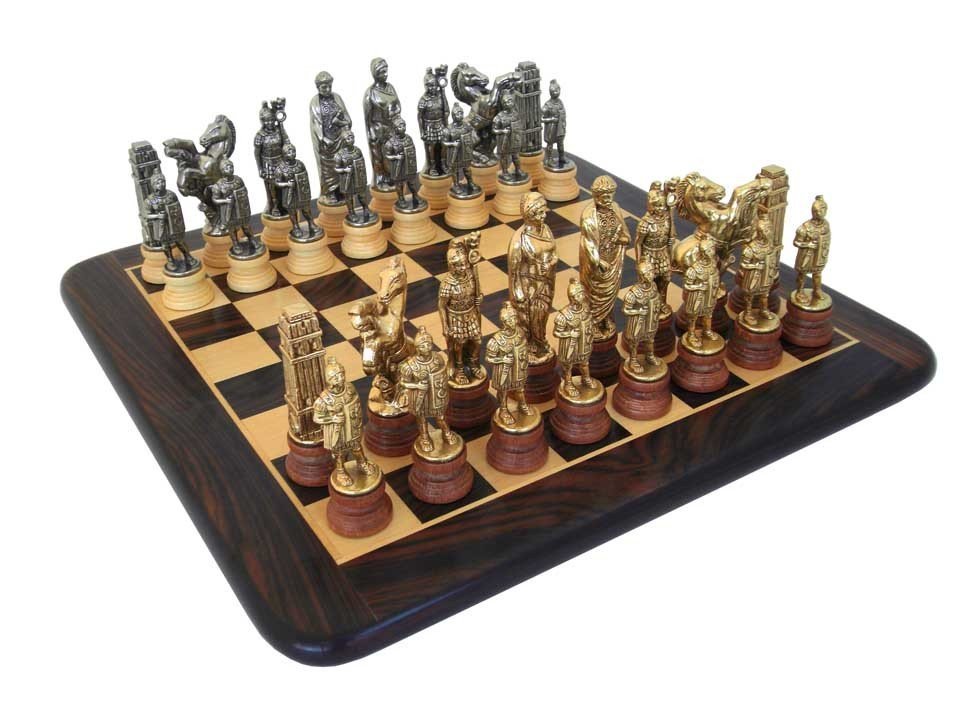 Caesar Chess Set CAESAR: Handmade Metal Chess Men Set with Valuable Rosewood Chessboard ...