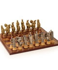 Caesar: Metal Chess Set with Leather - like Chessboard - Hobby.lt 🇬🇧