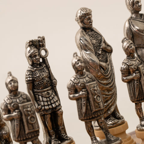 Caesar: Metal Chess Set with Leather - like Chessboard - Hobby.lt 🇬🇧