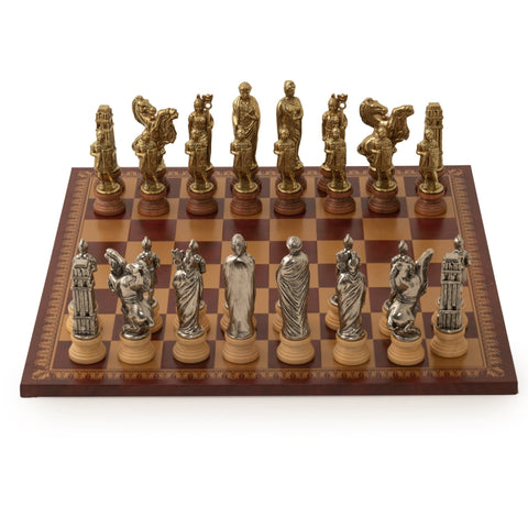 Caesar: Metal Chess Set with Leather - like Chessboard - Hobby.lt 🇬🇧