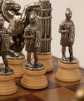 Caesar: Metal Chess Set with Leather - like Chessboard - Hobby.lt 🇬🇧