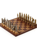 Caesar: Metal Chess Set with Leather - like Chessboard - Hobby.lt 🇬🇧