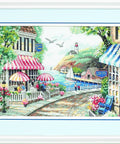 Cafe at the Sea (36 x 25 cm) - Cross Stitch Kit by DIMENSIONS - Hobby.lt 🇬🇧